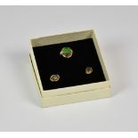A 14ct gold & ammolite ladies ring & earrings set