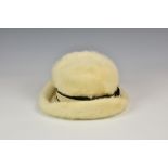 A vintage cream mink hat by Miltzi Lorenz of London