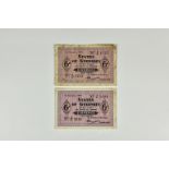 BRITISH BANKNOTES - STATES OF GUERNSEY - German Occupation 2 x German Occupation Sixpence, dated