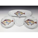 A set of 'John Dory' fish plates illustrated by Richard Bramble for Jersey Pottery