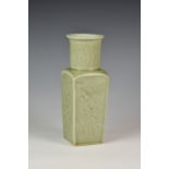 A Chinese celadon glazed porcelain vase with incised Chenghua four character mark but later,
