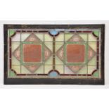 A Victorian painted and stained glass panel