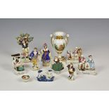 A small collection of Continental porcelain figures late 19th / early 20th century,
