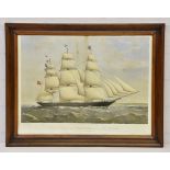 *** WITHDRAWN *** A 19th century hand coloured lithograph of 'The Clipper Ship 'Nicoya', 1100
