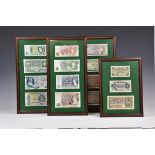 Banknotes - A collection of framed banknotes to include various Bank of England; The Royal Bank of