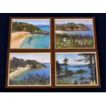 A set of four Guernsey coastal scenes, oil on canvas, unsigned, each 7 7/8 x 10in. (20 x 25.4cm.).