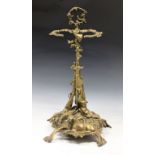 A Victorian style cast metal hunting theme stick/umbrella stand 22in. (56cm.) high.