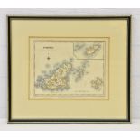 A 19th century hand coloured engraved map, 'Guernsey and its Dependent Isles', by R. Creighton