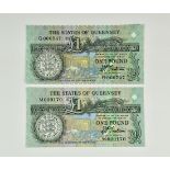 BRITISH BANKNOTES - The States of Guernsey - One Pounds c.1980, Signatory D. P. Trestain, low