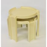 Giotto Stoppino for Kartell - a nest of two stacking tables1970s-1980s, injection moulded cream
