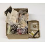 A rummage box of sterling silver and base metal ex-shop stock jewellery accessories