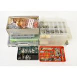 A large collection of assorted miniature military model figures, from various maker's / kits
