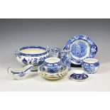 A small collection of late 19th & early 20th century blue & white transferware including a Copeland