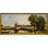 K. Edwards, after John Constable (British, 20th century), Dedham lock and mill oil on board, signed