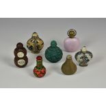 A collection of seven 20th century and early porcelain / stone and other Chinese snuff bottles