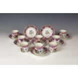 A set of eight 19th century Samson of Paris porcelain cabinet cups & saucers in a Chinese export