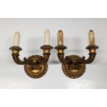 Two Italian gilt wood light fittings.