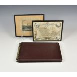 A vintage Twinlock Holborn Thong Ledger 8001 with key together with a small framed map of Berkshire