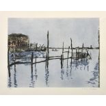 Patrick Procktor, RA, RWS (British, 1936-2003), The Moorings, Venice, etching and aquatint, signed