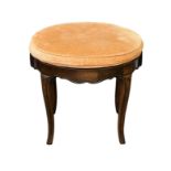 A French Hepplewhite style circular revolving footstool, first half 20th century, in carved beech