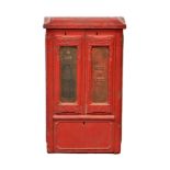 Guernsey interest - Vintage lockable cast iron Guernsey postage stamp dispenser, painted red with