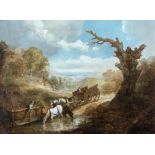 After Thomas Gainsborough, late 18th century, 'The Brook by the Way' oil on canvas laid on board 17½