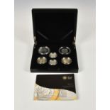 Numismatics interest - The Royal Mint 2011 The United Kingdom Silver Piedfort Set, complete with