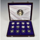 Numismatics interest - Royal Mint "1953-2003 Coronation Anniversary" Silver Proof Collection, twelve