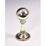 A rare mercury glass wig stand, of typical form with spherical head, wax seal to underside, 8in. (
