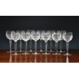 A set of twelve (12) Waterford Crystal 'Colleen Tall Stem (cut)' hock glasses, 7 ½in. (19cm.)