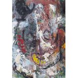 John Uht (American, 1924-2010), Clown. oil on hardboard, signed "John Uht" lower right. 10 x 7in. (