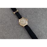 A mid-century ladies Omega manual wind wrist watch, the Dennison case hallmarked Birm. 1947, 14.5mm.