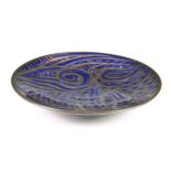 Mahmoud Baghaeian (Iranian) - a contemporary studio pottery plate / dish, of circular, shallow