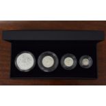 Numismatics interest - The Royal Mint 2009 UK Britannia four-coin Silver Proof set, comprising a £2;