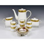 A Royal Crown Derby 'St George' pattern coffee service, comprising of coffee pot, 8 ½in. (21.5cm.)