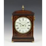 A George IV mahogany and brass strung bracket clock with pull repeat, signed J.R. Saunders,