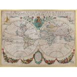 Blome, Richard, A Mapp or Generall Carte of the World, Designed in two Plaine Hemisphers by Monsieur