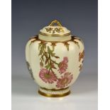 A Royal Worcester jar and cover for Stonier & Co., Liverpool, 'The Stuart', late 19th century,