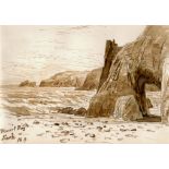 Alfred Percy Codd (British, 1857-1941), 'Dixcart Bay, Sark'; 'La Moye Pt. nr. The Gouffre' double
