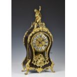 A good, large 19th century French tortoiseshell and Boulle work clock, the balloon shaped