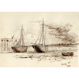 Alfred Percy Codd (British, 1857-1941), 'Gorey Hr.'; 'Mt. Orgueil', Jersey double sided sketch in