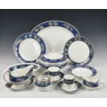 A large collection of Wedgwood "Blue Siam" pattern tea and dinner ware, to include two soup