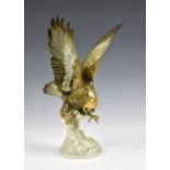 A large Hutschenreuther German model of an Eagle, impressed 'K Tutter' & printed marks to underside,