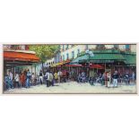 E. Anthony Orme (British, b.1945), Busy Parisian street scene pastel, signed lower right 11 x 30¾in.