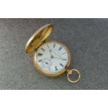 A late-Victorian 18ct gold full hunter fusee pocket watch by John Hawley of London, the case