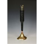 A mounted trench art WWI French grenade launcher cup discharger and inert grenade for Lebel &