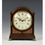 A late 19th century mahogany and brass mantle clock signed Barraud & Lunds,, 41 Cornhill, London,