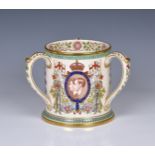 A rare large Spode-Copeland limited edition Royal commemorative tyg for the 1937 Coronation, printed