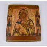 A Russian Icon, second half 20th century, depicting The Mother of God, with the Christ child at