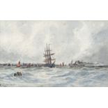 William Cannon (British, b.1840), Shipping off the Coast, watercolour, signed and dated lower